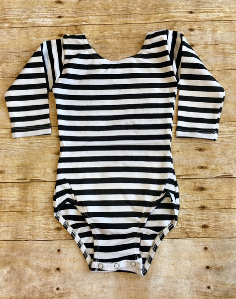 Black & White Stripe Long Sleeve Leotard – Chloe + Piper