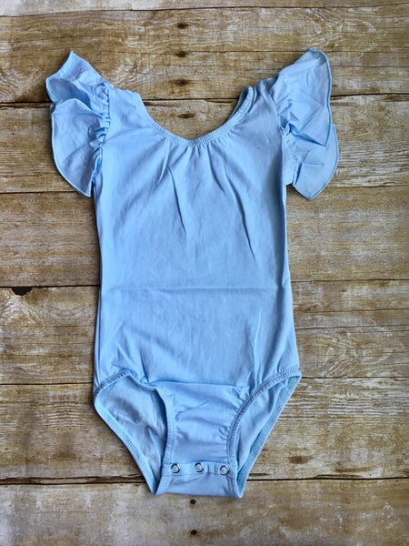 Baby Blue Flutter Sleeve Leotard