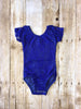 Royal Blue Short Sleeve Lace Leotard (size up)