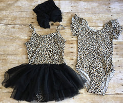 Leopard Flutter Sleeve Leotard