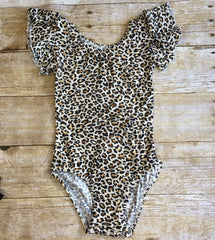 Leopard Flutter Sleeve Leotard