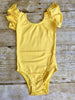 Bright Yellow Flutter Sleeve Leotard