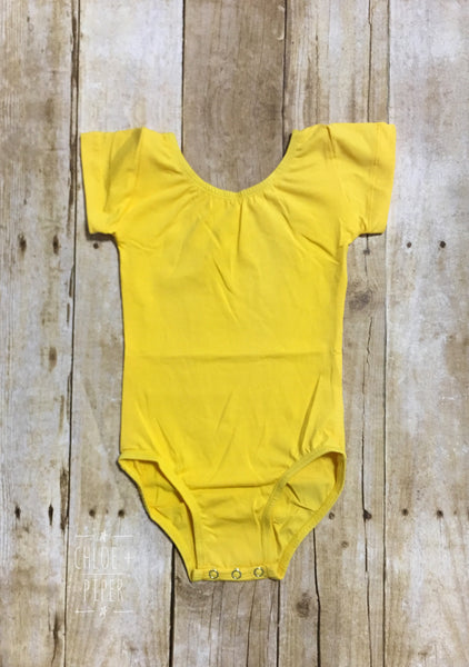 Bright Yellow Cap Sleeve Leotard