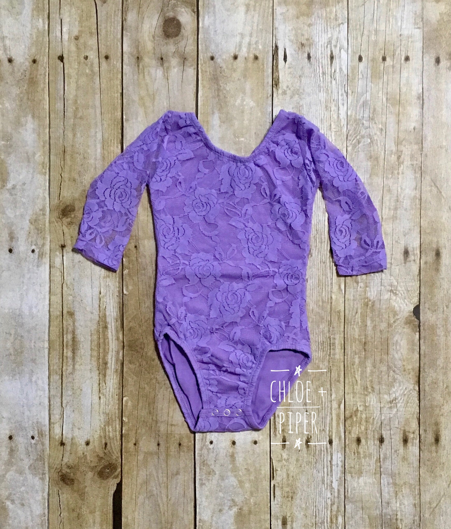 Lavender Long Sleeve Lace Leotard - Size up (read description)