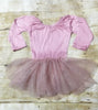 Mauve Long Sleeve w/ Mauve Glitter Tutu Dress - SIZE UP