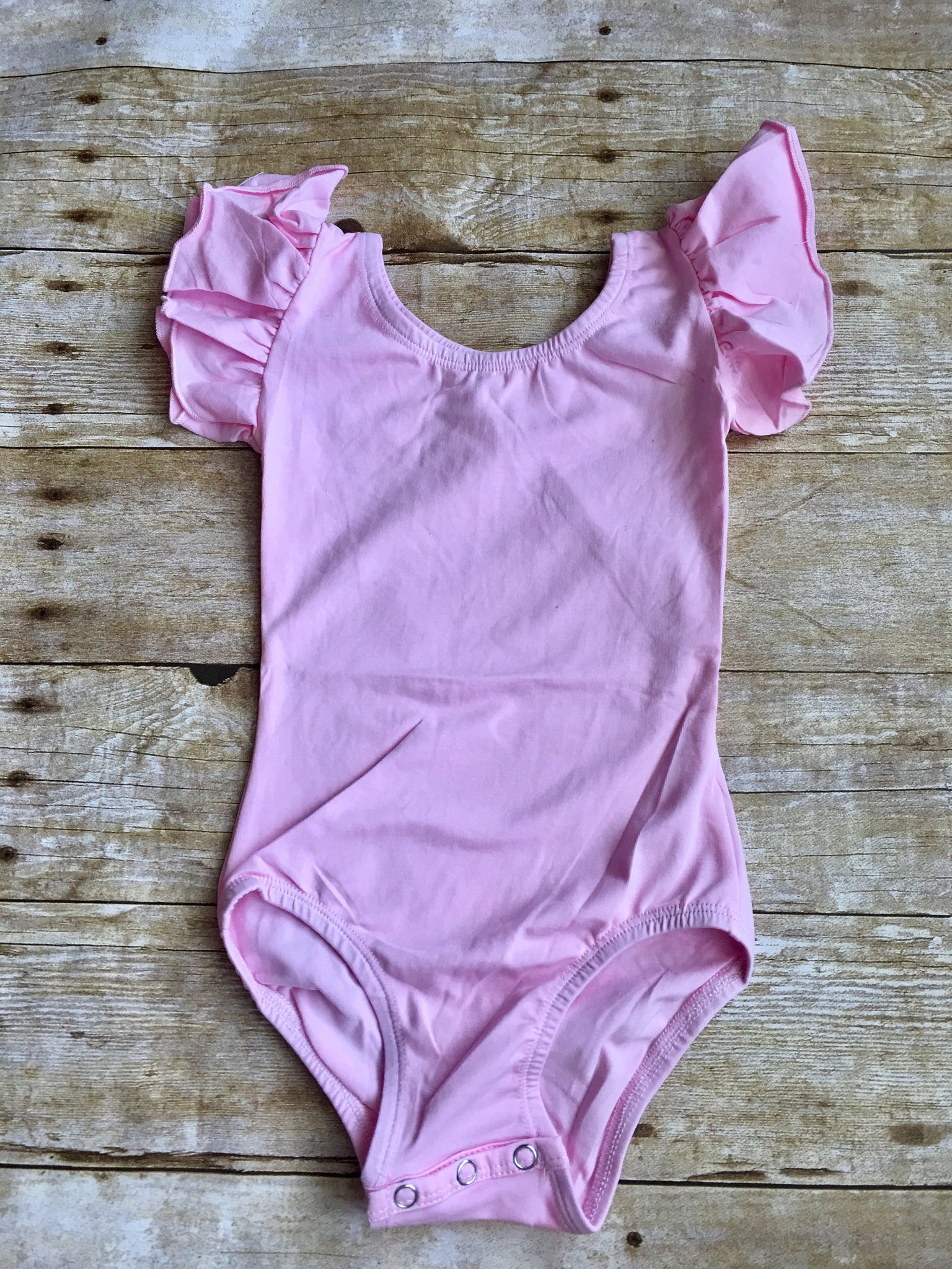 Baby Pink Flutter Sleeve Leotard