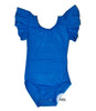 Colbalt Blue Flutter Sleeve Leotard