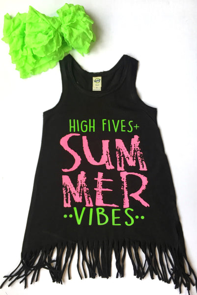 High Fives Summer Vibes Fringe Dress