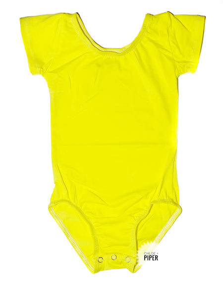 Neon Yellow Cap Sleeve Leotard