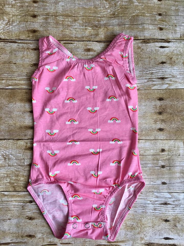 Pink with Rainbows Tank Top Leotard (size up)